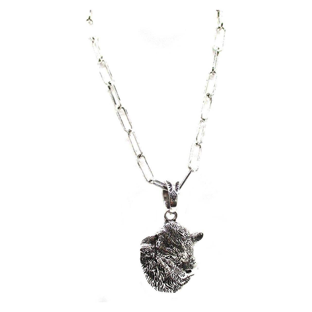 Snowing West - Western Cow Head Pendant Necklace