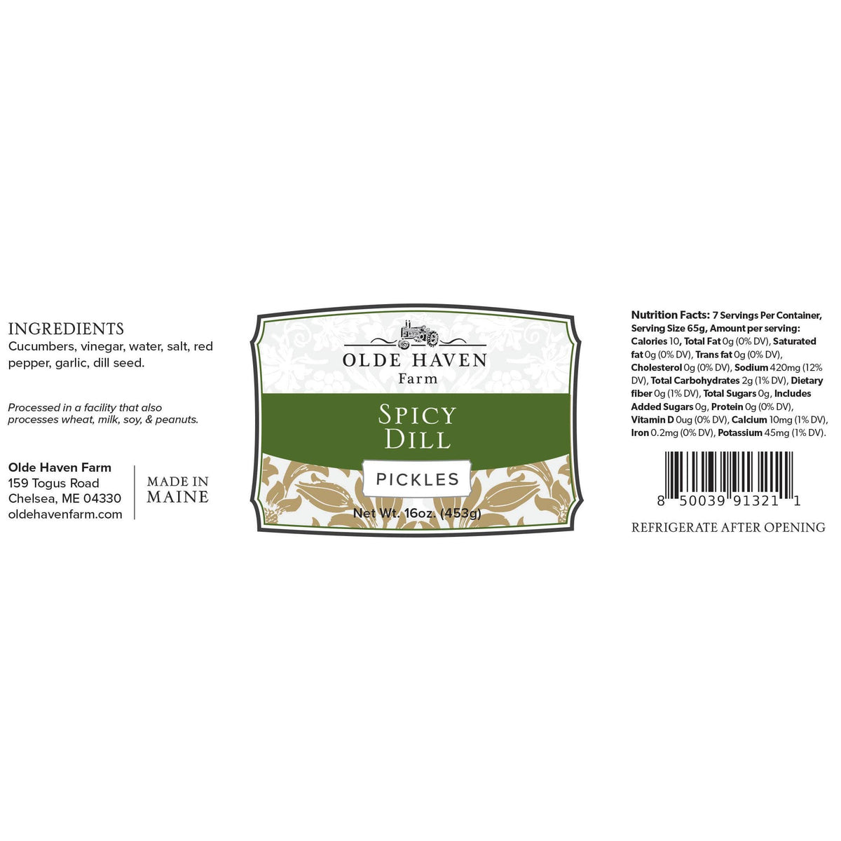 Spicy Dill Pickles 16oz