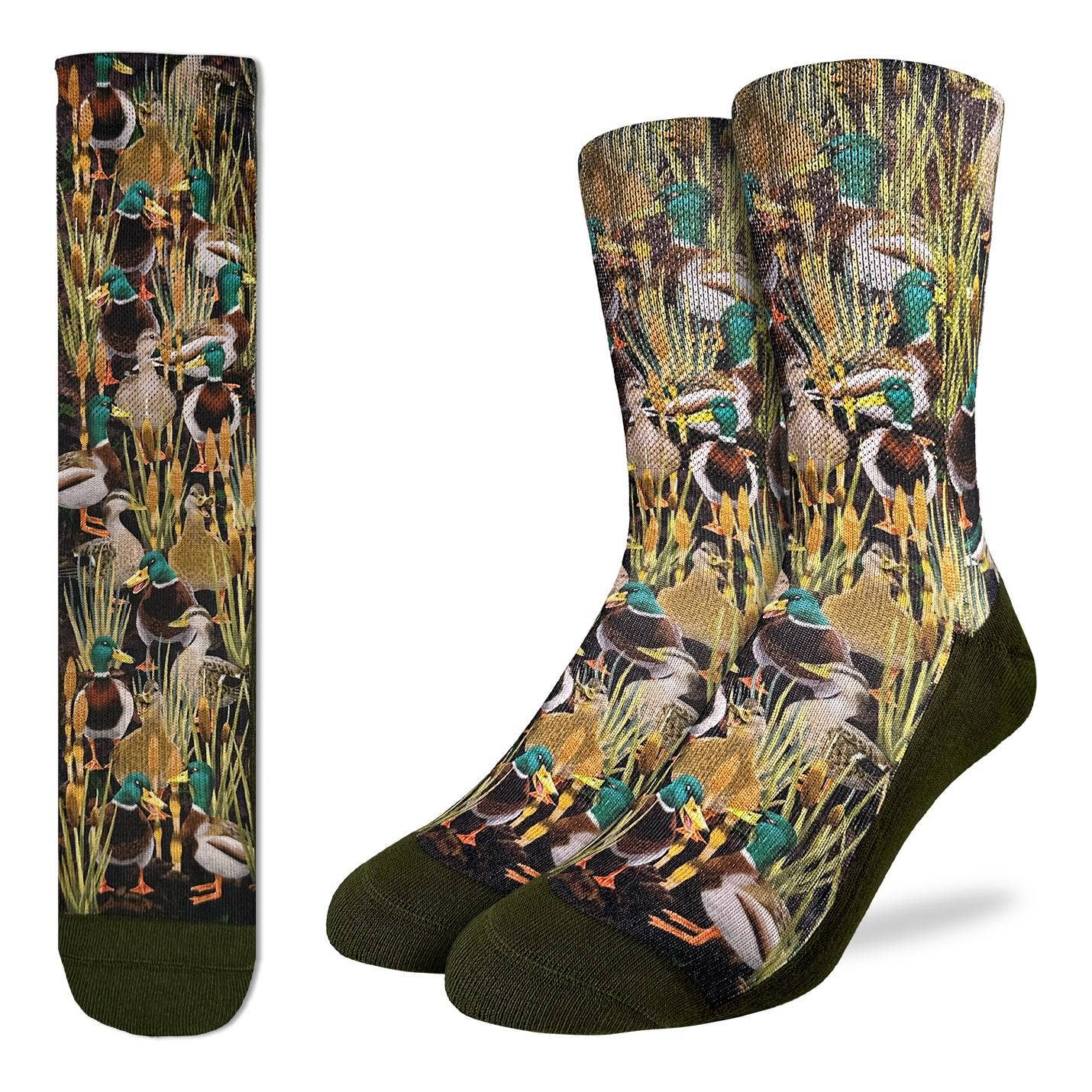 Good Luck Sock - Men's Mallard Ducks in the Marsh Socks