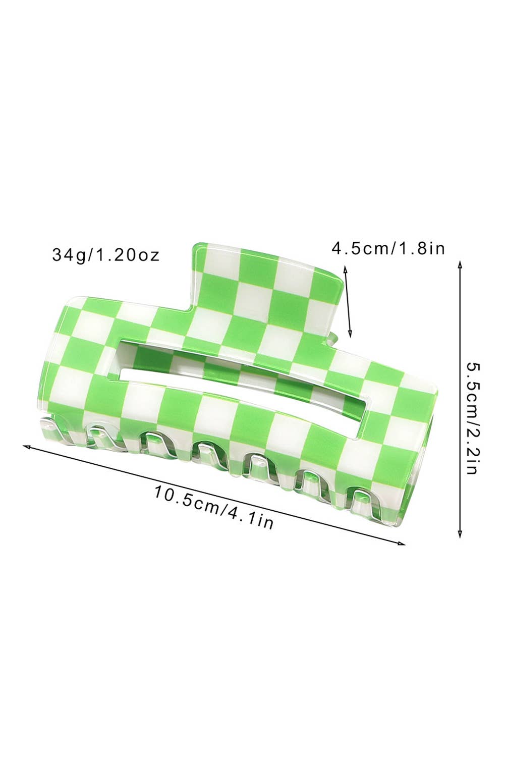Checkered Print * Hollow Out Hair Clip