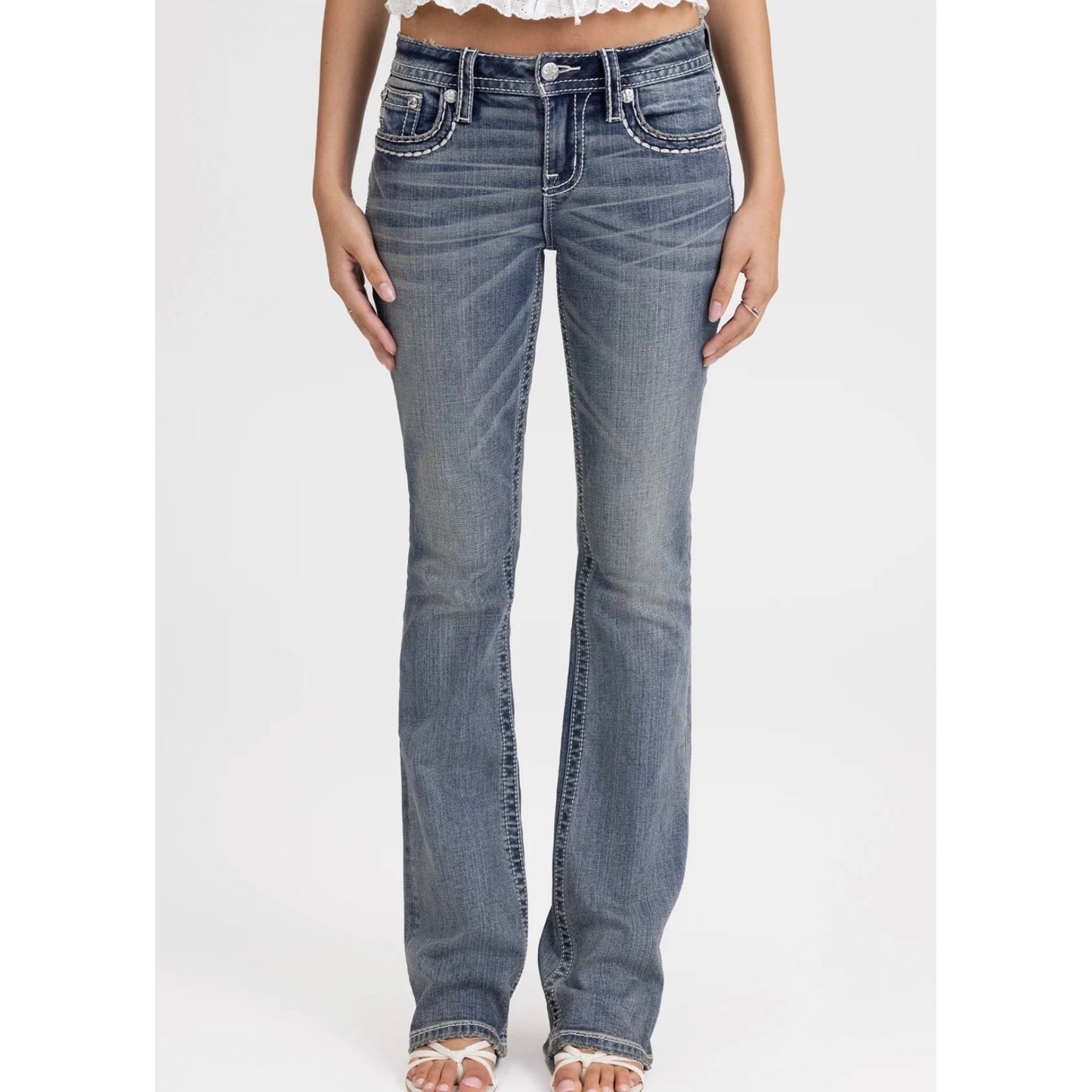 Miss Me Mid Rise Boot Sloane Stitched Jeans Ladies M5014B432L