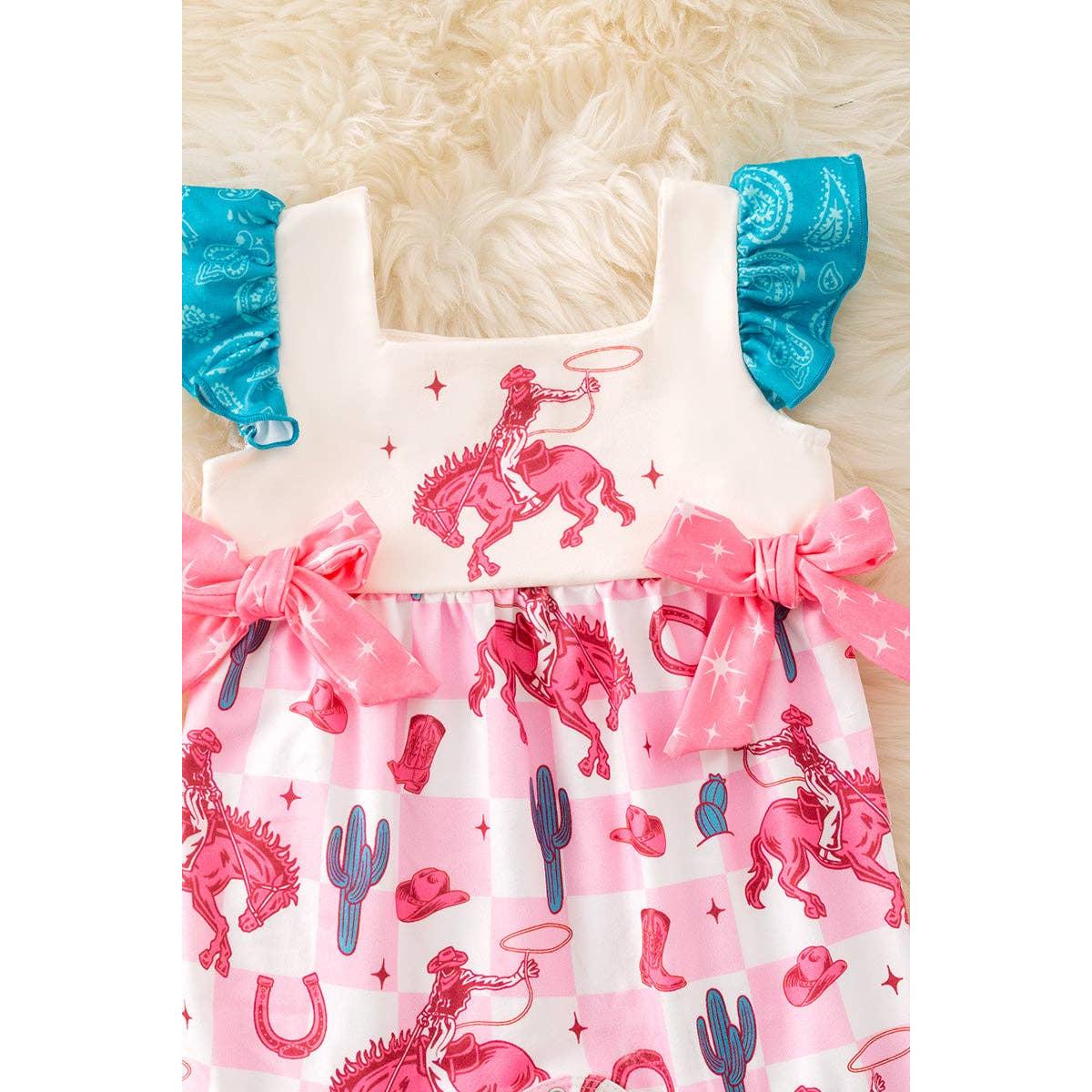 Kids Charm Online - Horse rider girls printed baby romper. RPG51318 JEAN