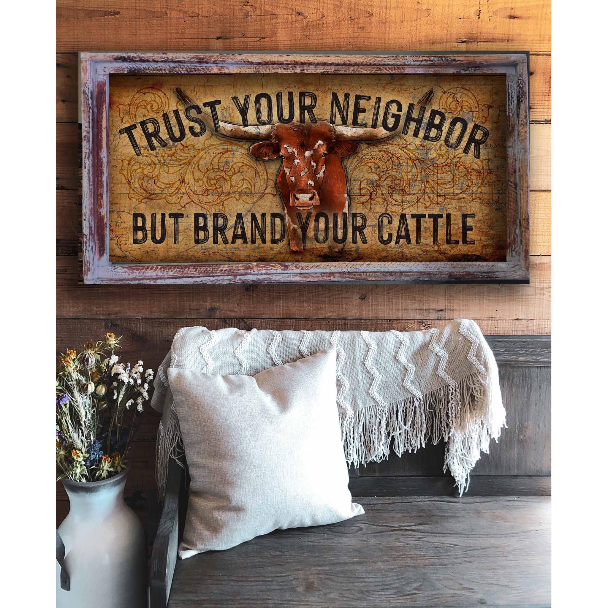 TroubleMaker Trading Company - Brand Your Cattle - 18" x 36" Large Rectangle Artwork
