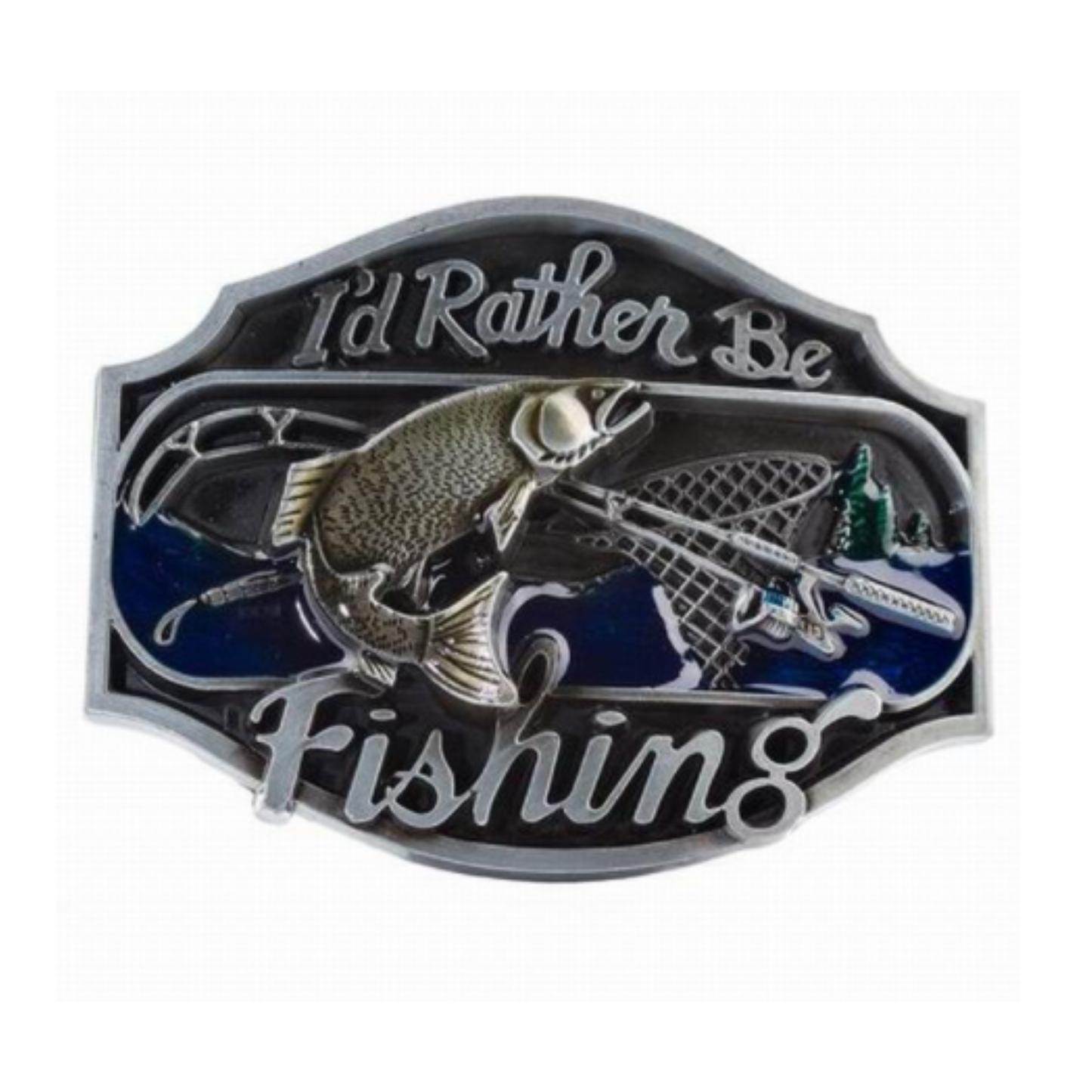 I'd Rather Be Fishing Western Cowboy Belt Buckles 1186