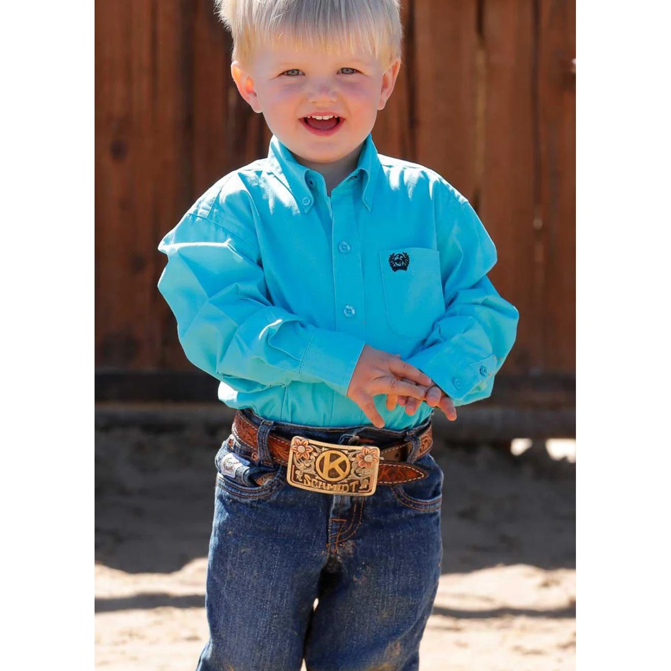 Cinch Boy - Toddler - Infant - Button Shirt, Turquoise infant