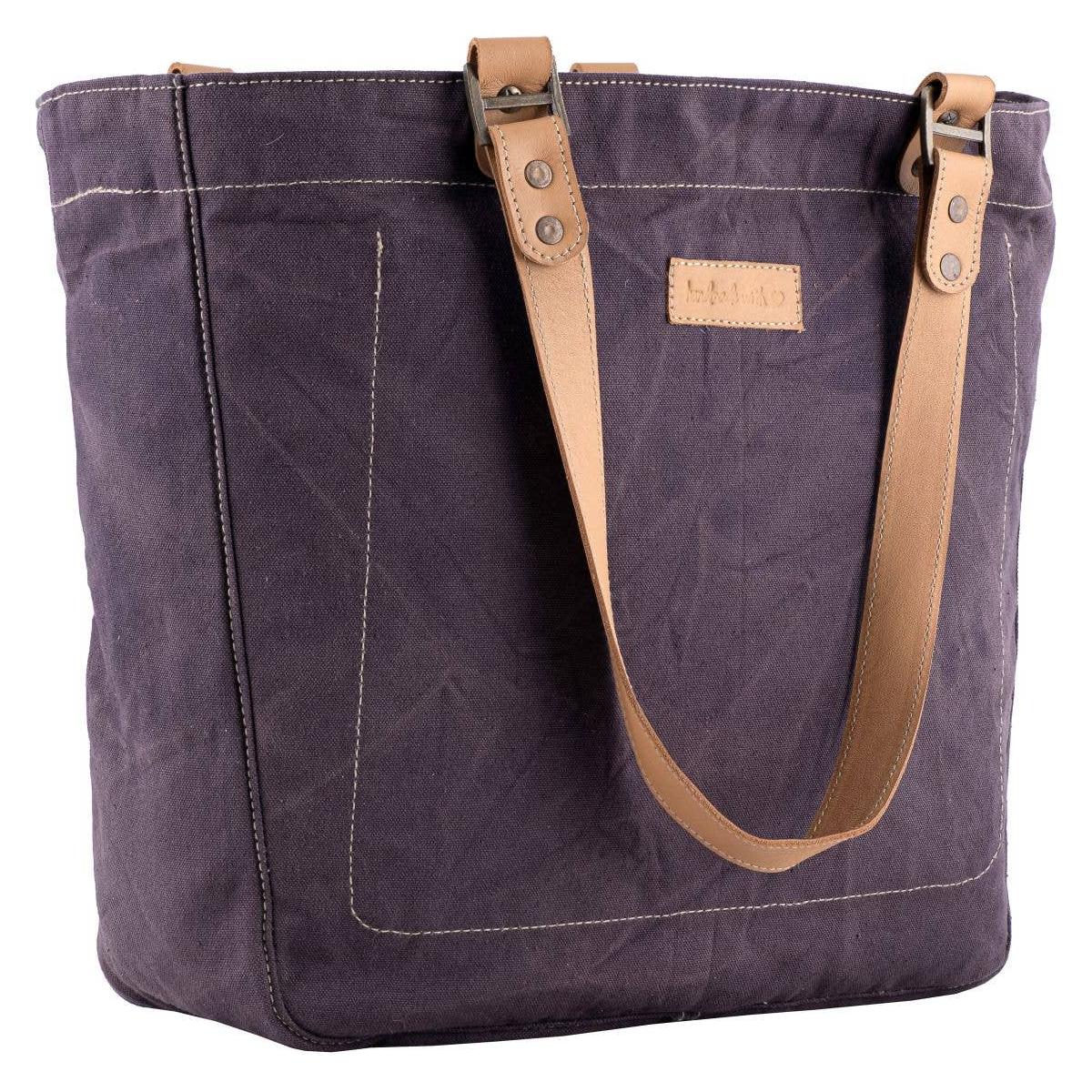 Sixtease Bags - Canvas Leather Women Tote - Wine