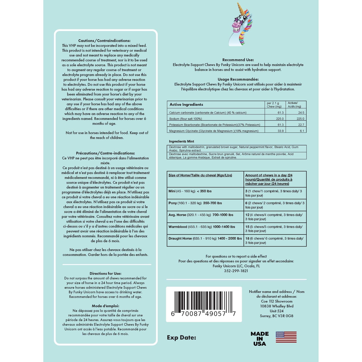 Funky Unicorn Treats - Electrolyte Support Chews by Funky Unicorn