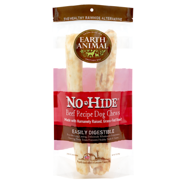 Earth Animal Dog NoHide Chew GrassFed Beef Large 2pk