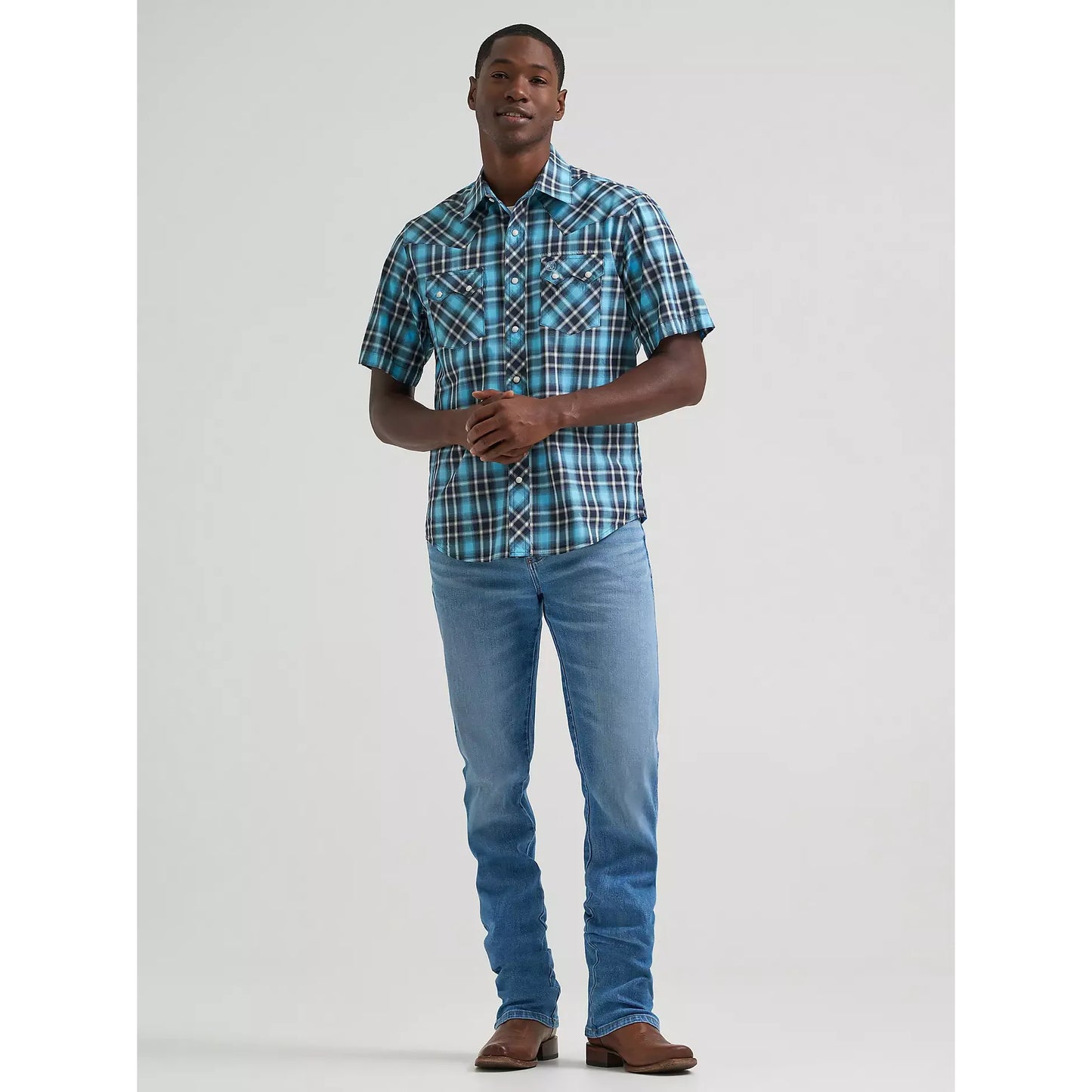 New Color Men's Wrangler Retro® Short Sleeve Sawtooth Pocket Western Snap Shirt 112378928