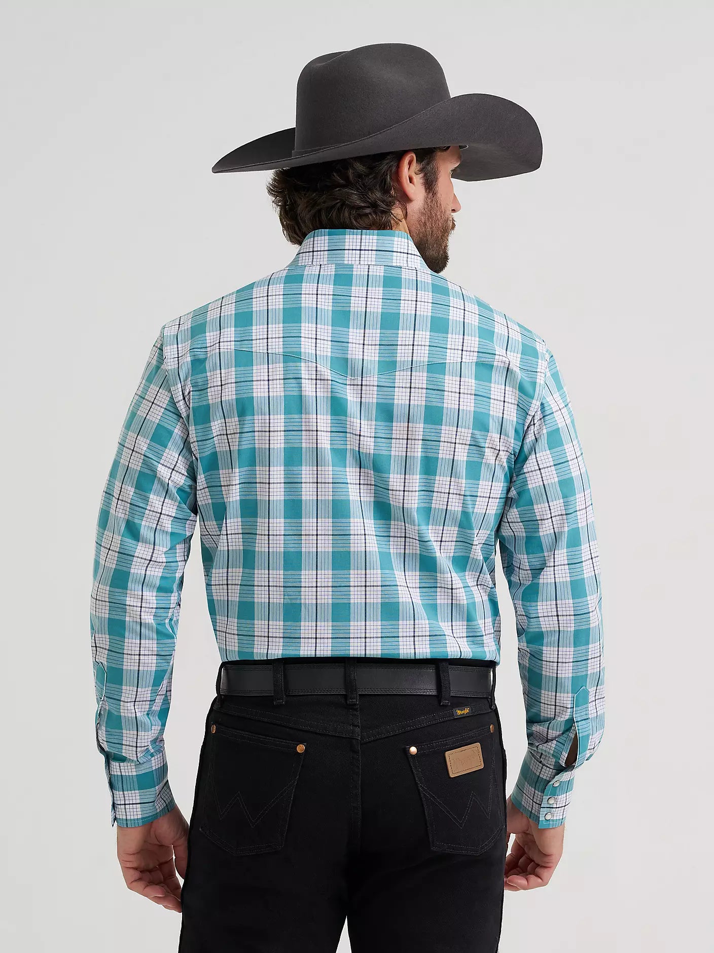 Wrangler Men's Wrinkle Resist Long Sleeve Western Snap Plaid Shirt