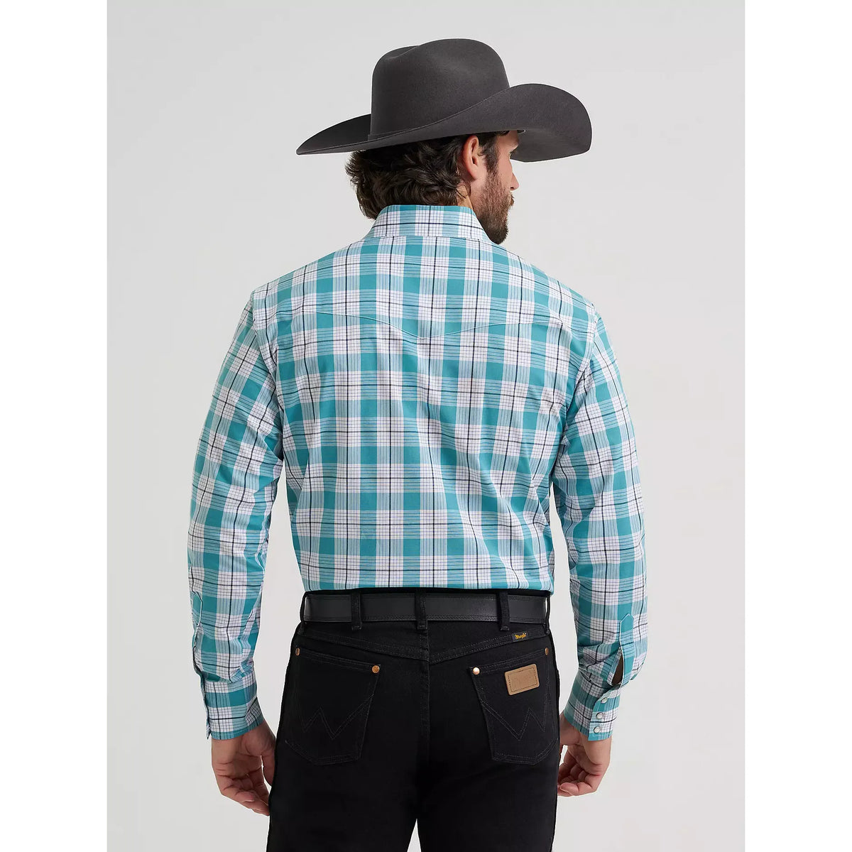 Wrangler Men's Wrinkle Resist Long Sleeve Western Snap Plaid Shirt 112381652