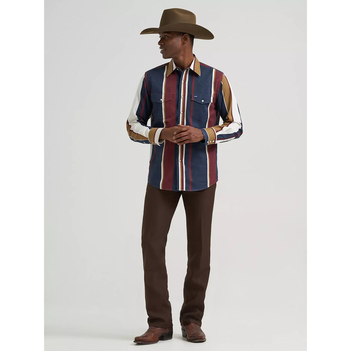 Wrangler Men's Vintage-Inspired Brushpopper Western Snap 112381998