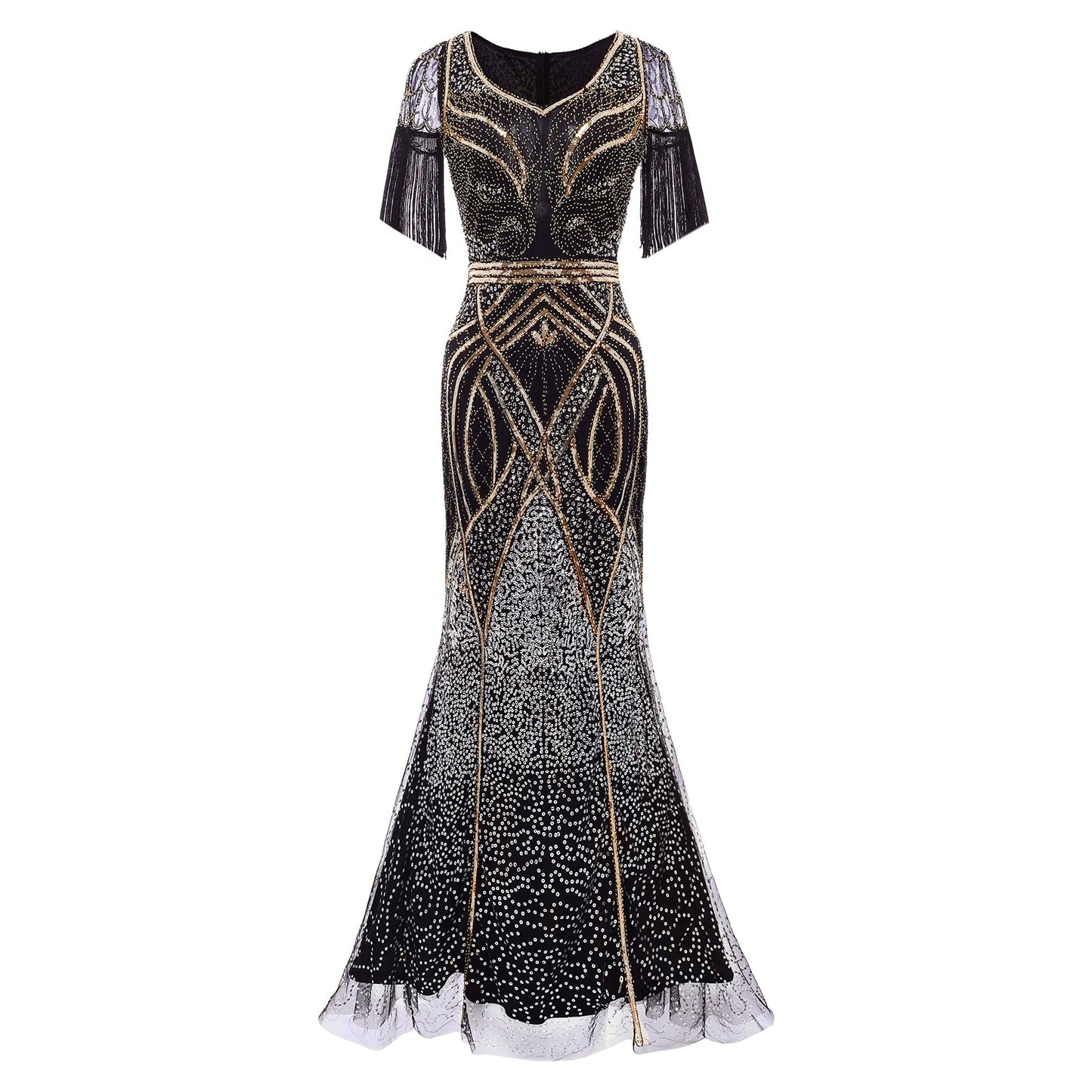 Mermaid Hem Maxi Bodycon Cocktail Dress