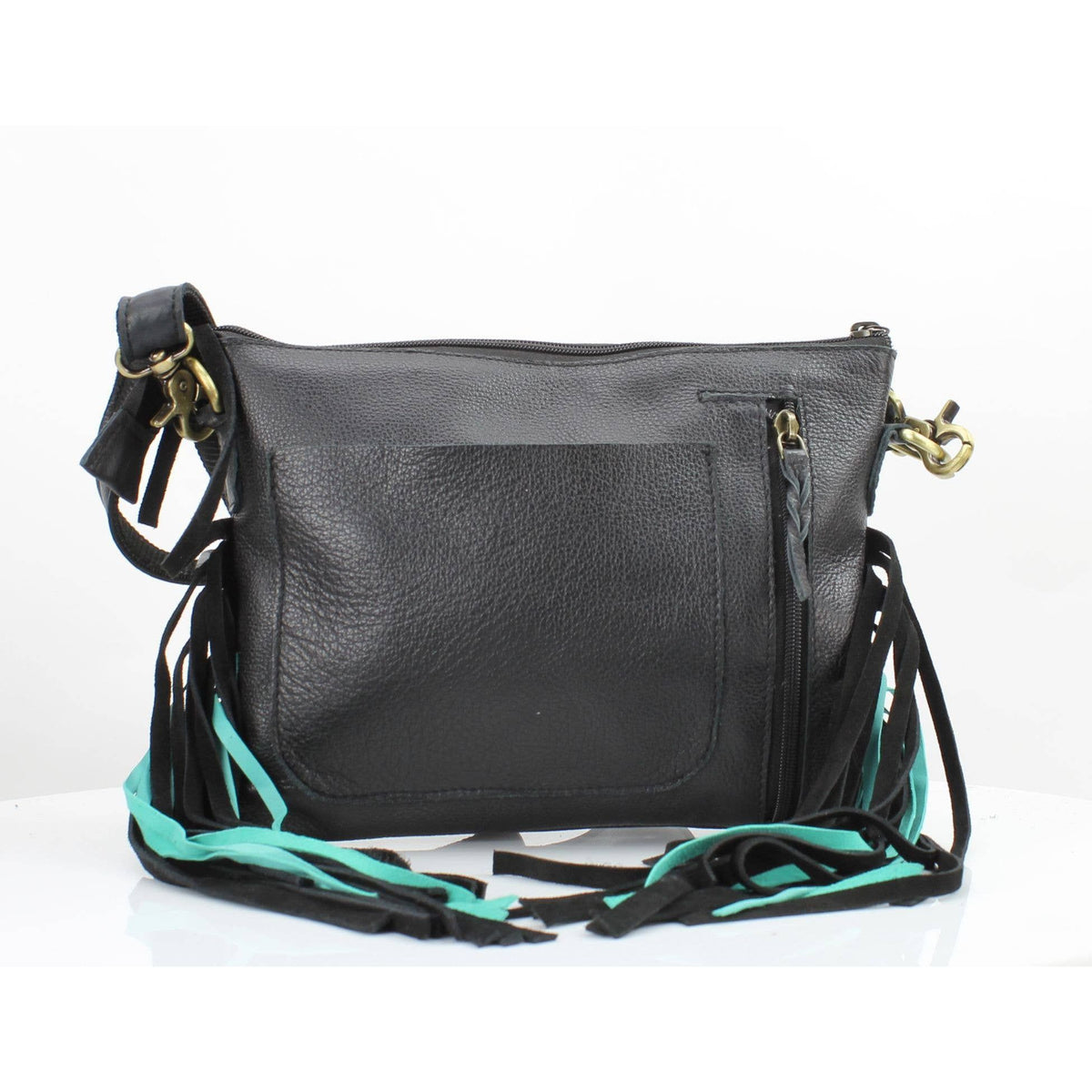 Fringe Concho Crossbody w/ Turquoise Accents # AB 2403