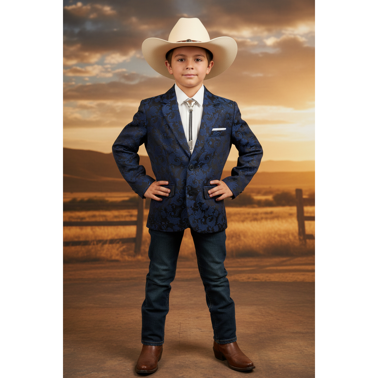 Rock & Roll Boy's Paisley Jacquard Sport Coat