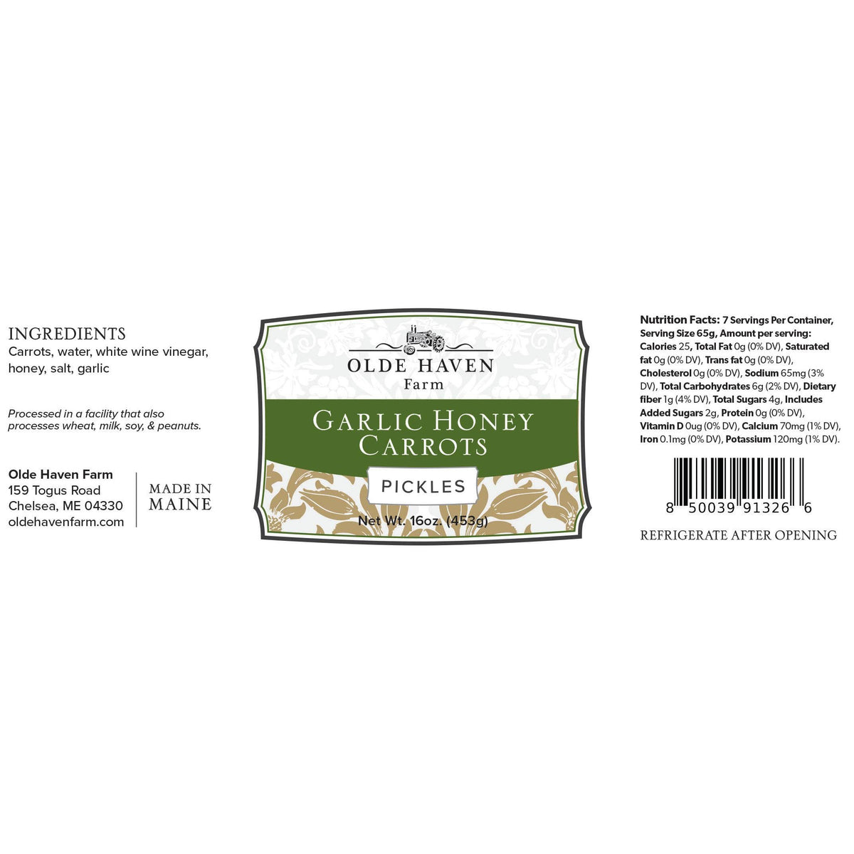 Garlic Honey Carrots 16 oz