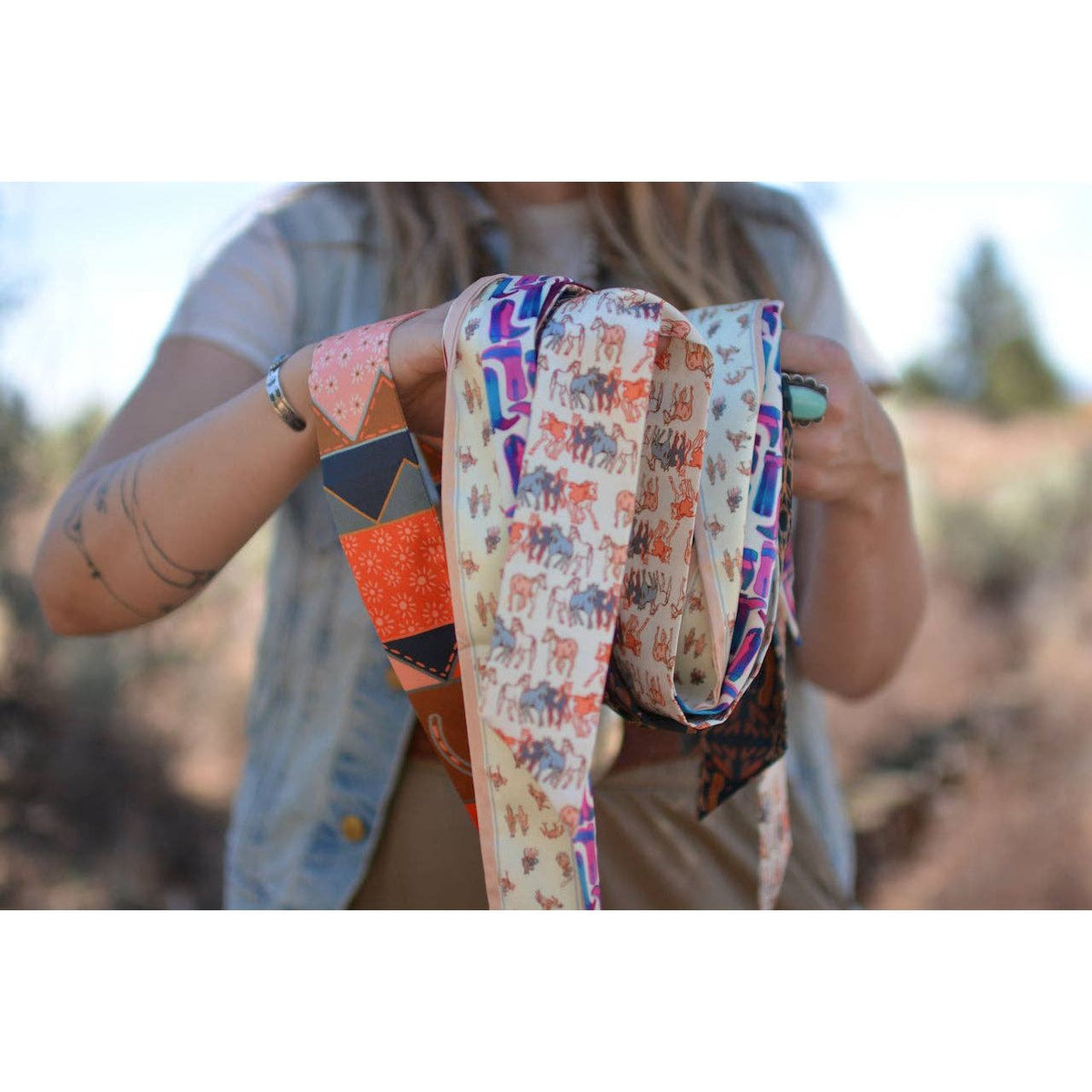Frontier Bound Quilted Patchwork Twilly Scarf V1