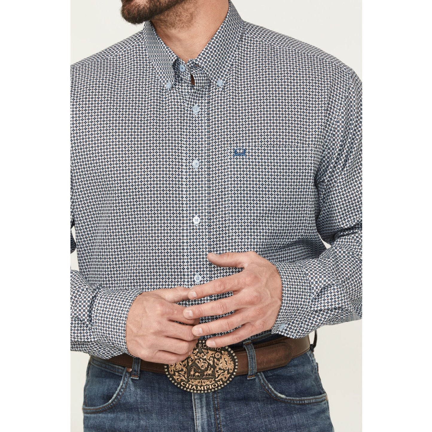 Cinch Men's ArenaFlex Long Sleeve Geo Print MTW1862035