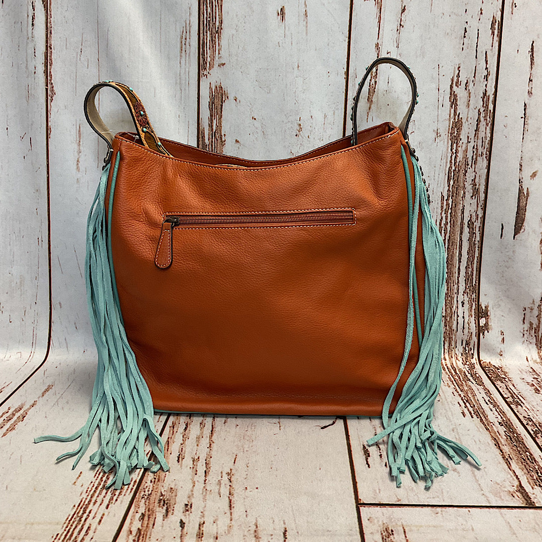 Ariat - Lorelei Hide with Teal Fringe Handbag A770005308