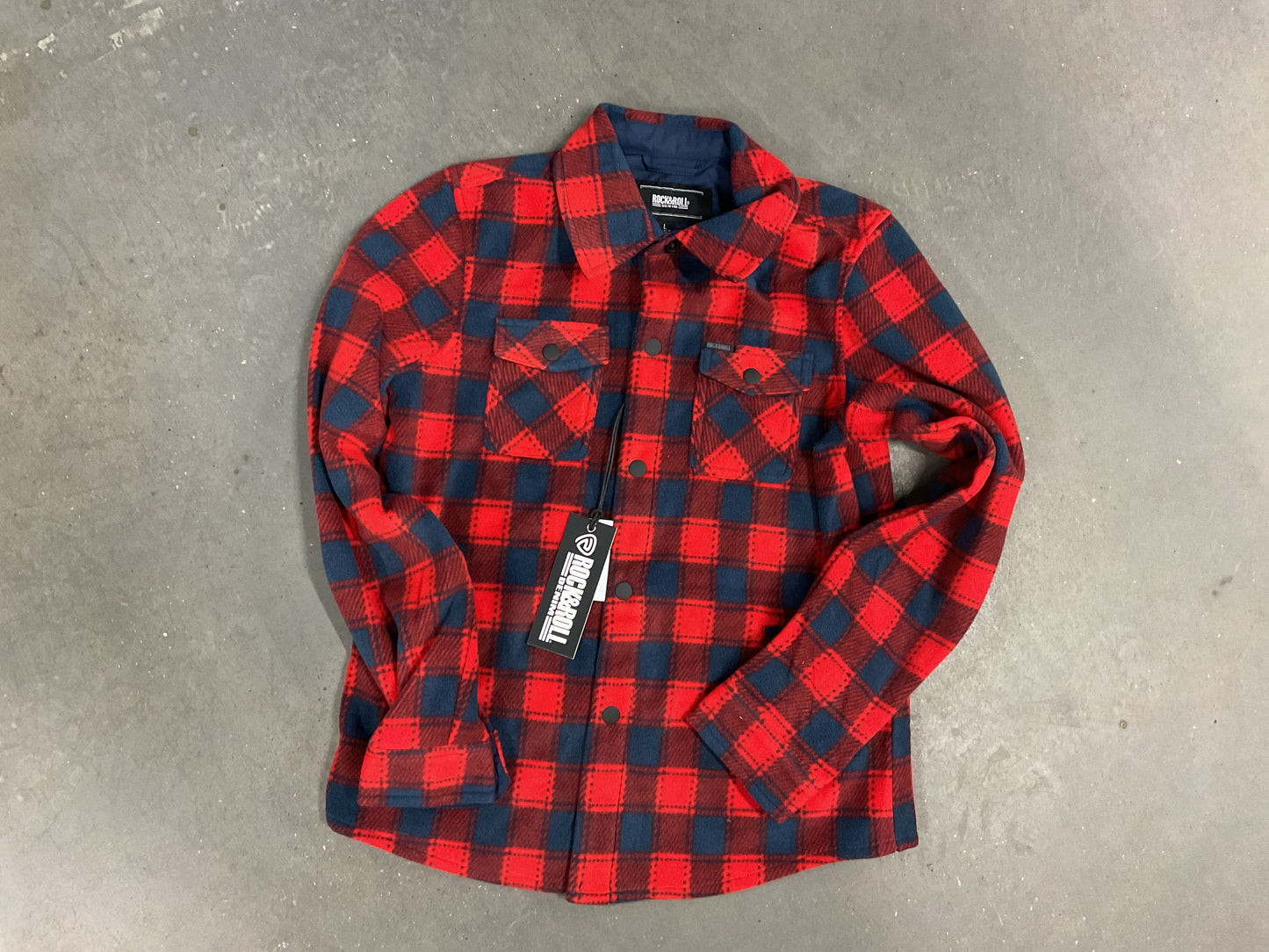 Rock & Roll Boy’s Fleece Paid Shacket BB92T07725