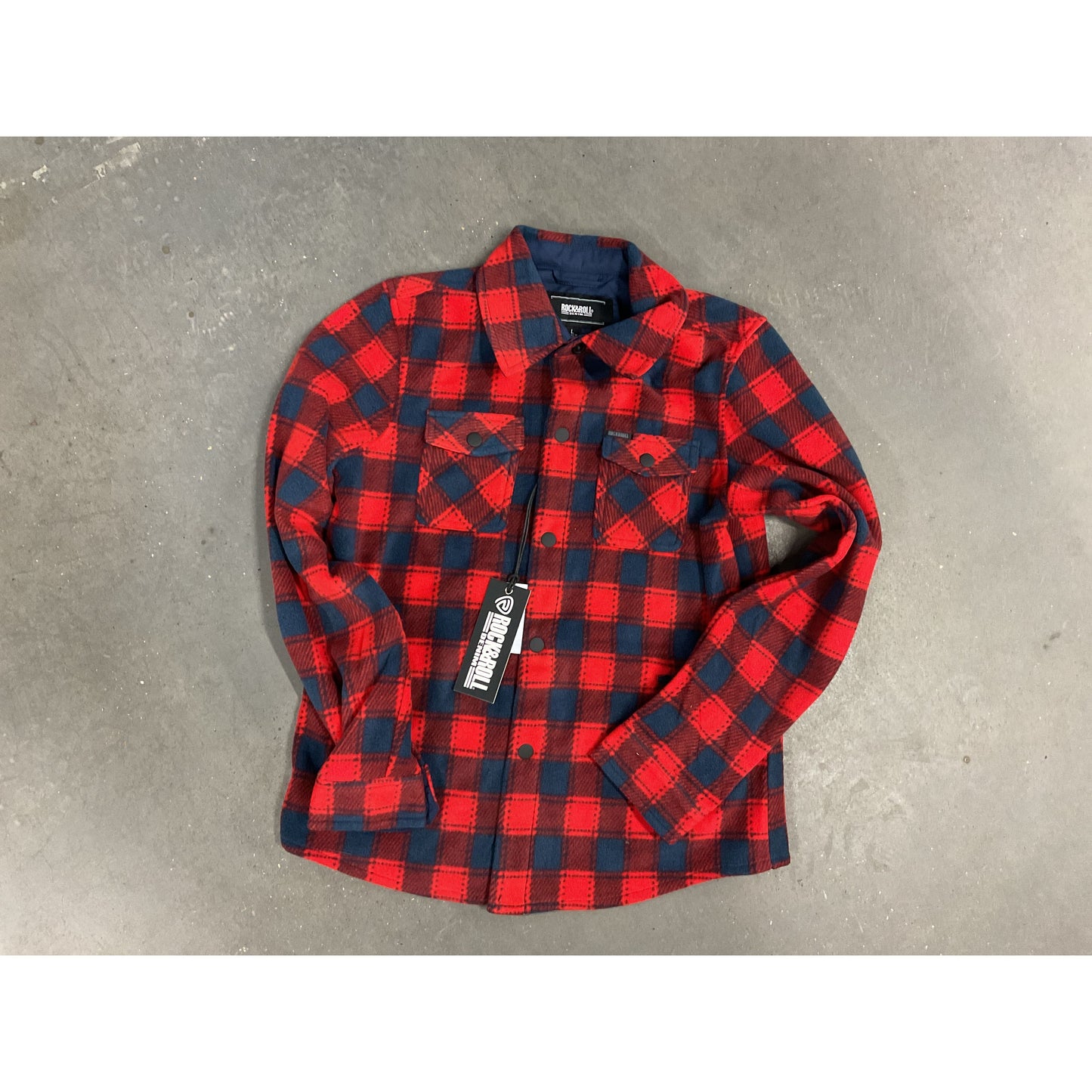 Rock & Roll Boy’s Fleece Paid Shacket BB92T07725