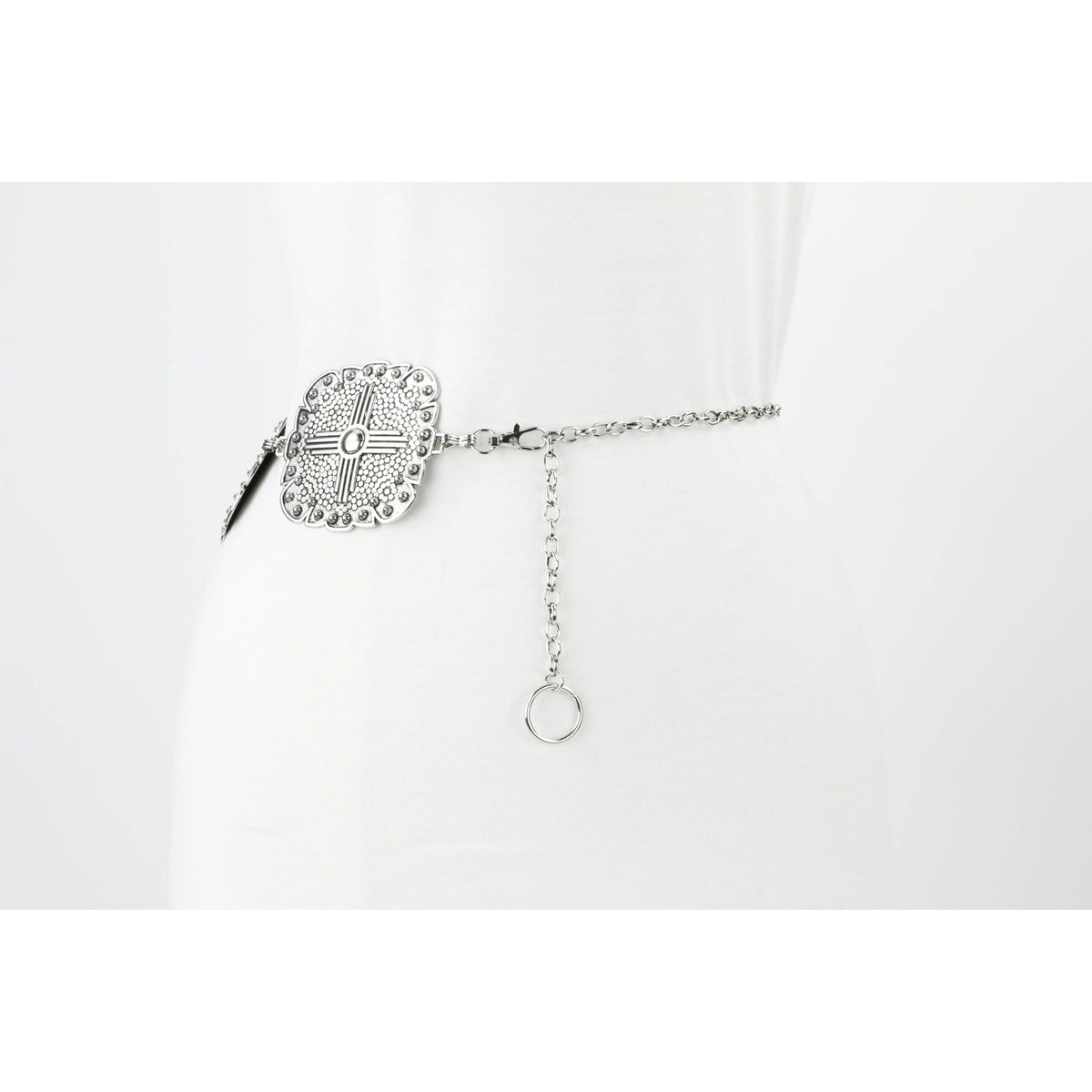 Women’s Medallion Chain Belt with Cross Design ABB MTL 1010