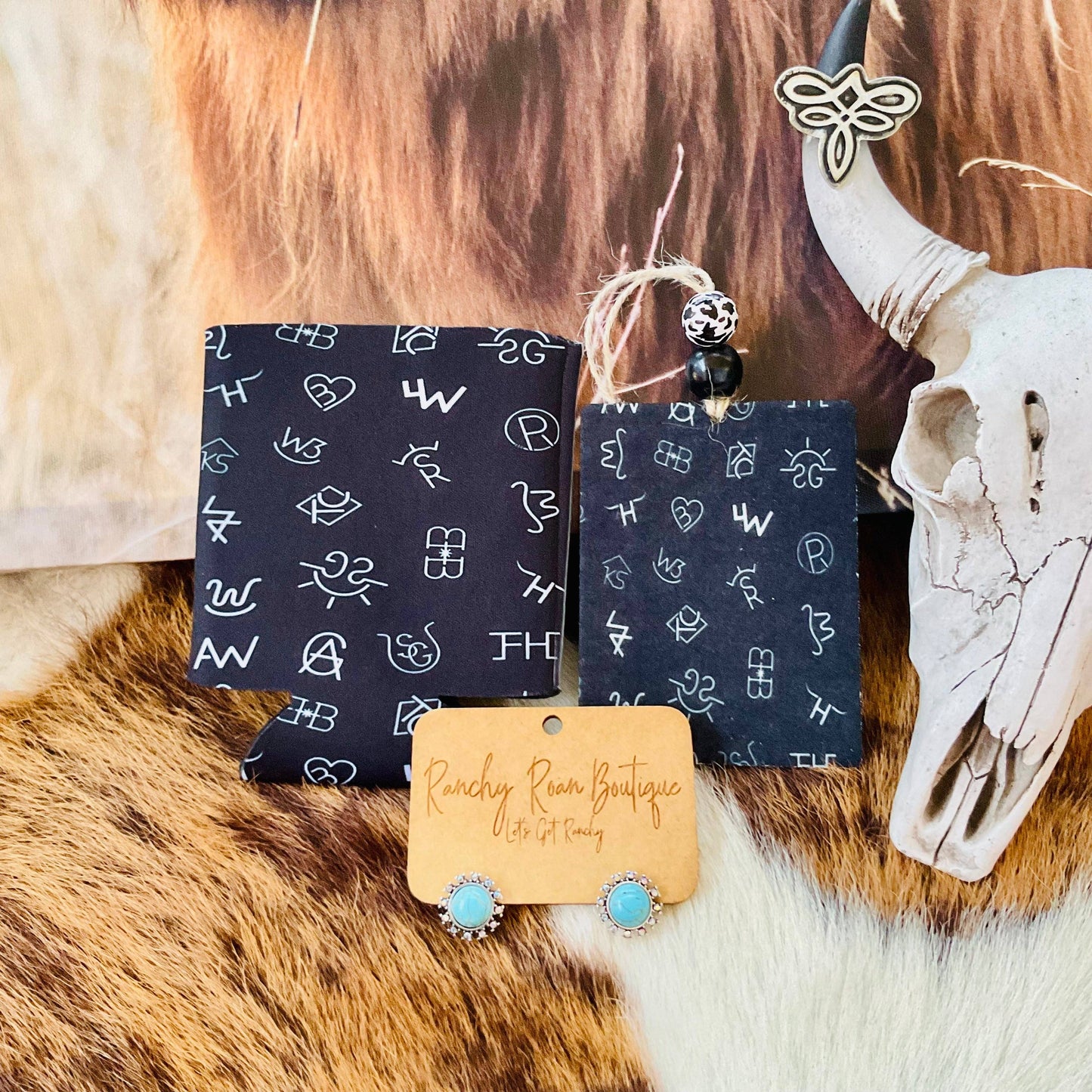 Western Cattle Brand Freshie | Black & White Air Freshener Wholesale