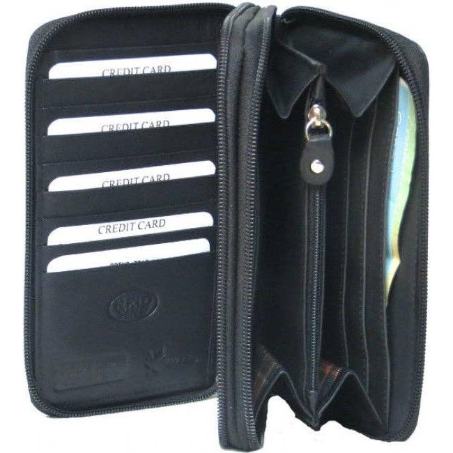 IGI CANADA - Genuine Cowhide Leather Zip-Around Ladies RFID Wallet #7616R