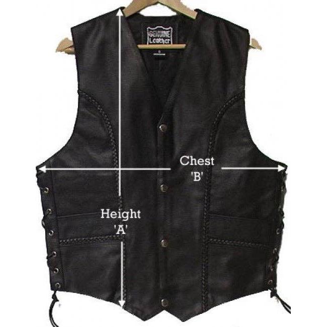 IGI CANADA - Genuine Cowhide Leather Biker's Vest Black # 9692
