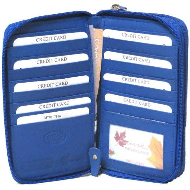 IGI CANADA - Genuine Cowhide Leather Zip-Around Ladies RFID Wallet #7616R