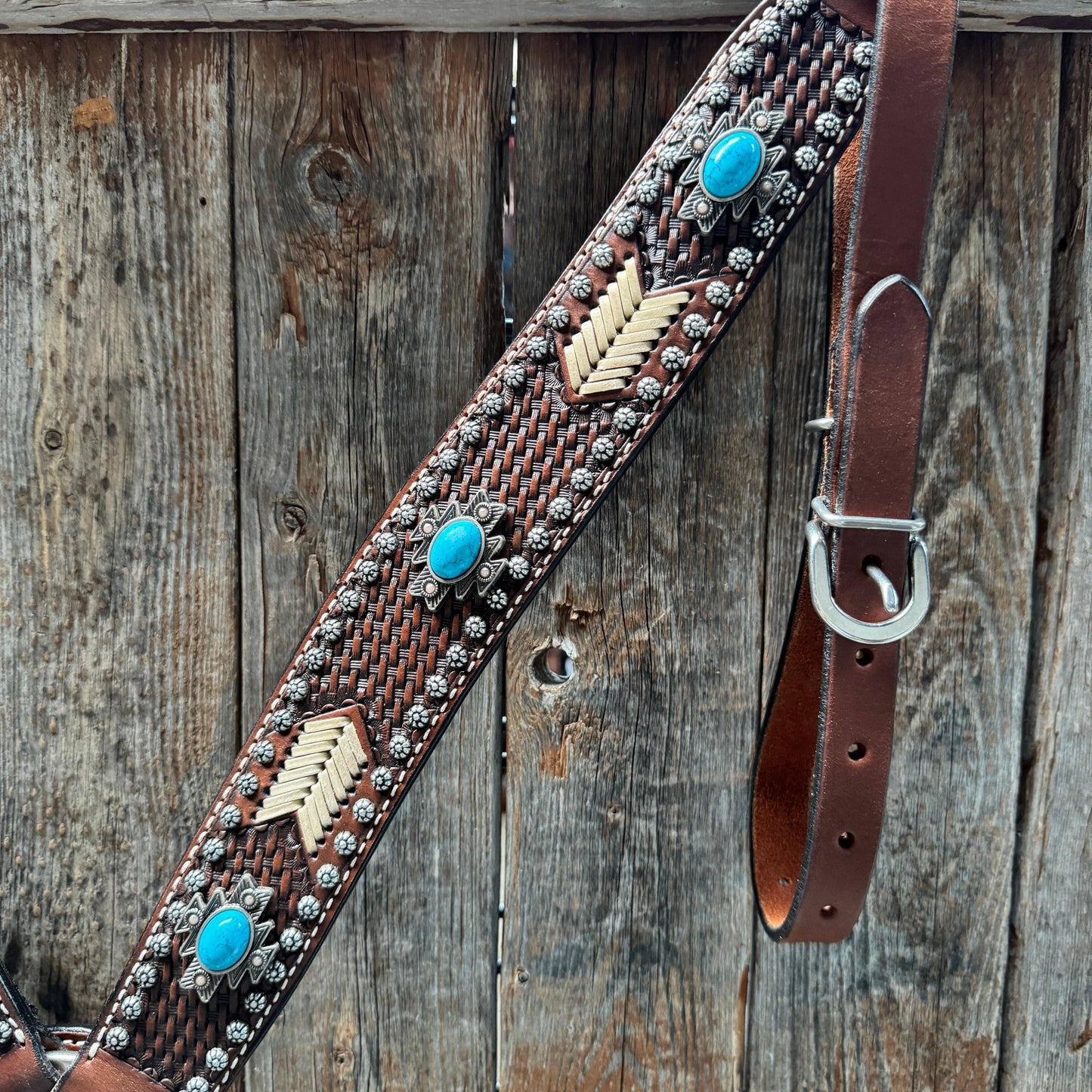 Rodeo Drive - Rawhide South West One Ear Headstall and Breastcollar Tack Set #OEBC409