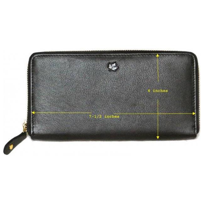 IGI CANADA - Genuine Cowhide Leather Ladies RFID Zip-Around Wallet #7553R