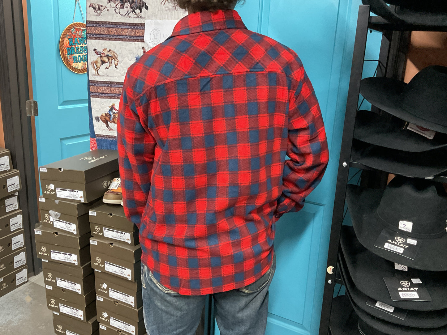 Rock & Roll Men’s Fleece Paid Shacket BM92T07725