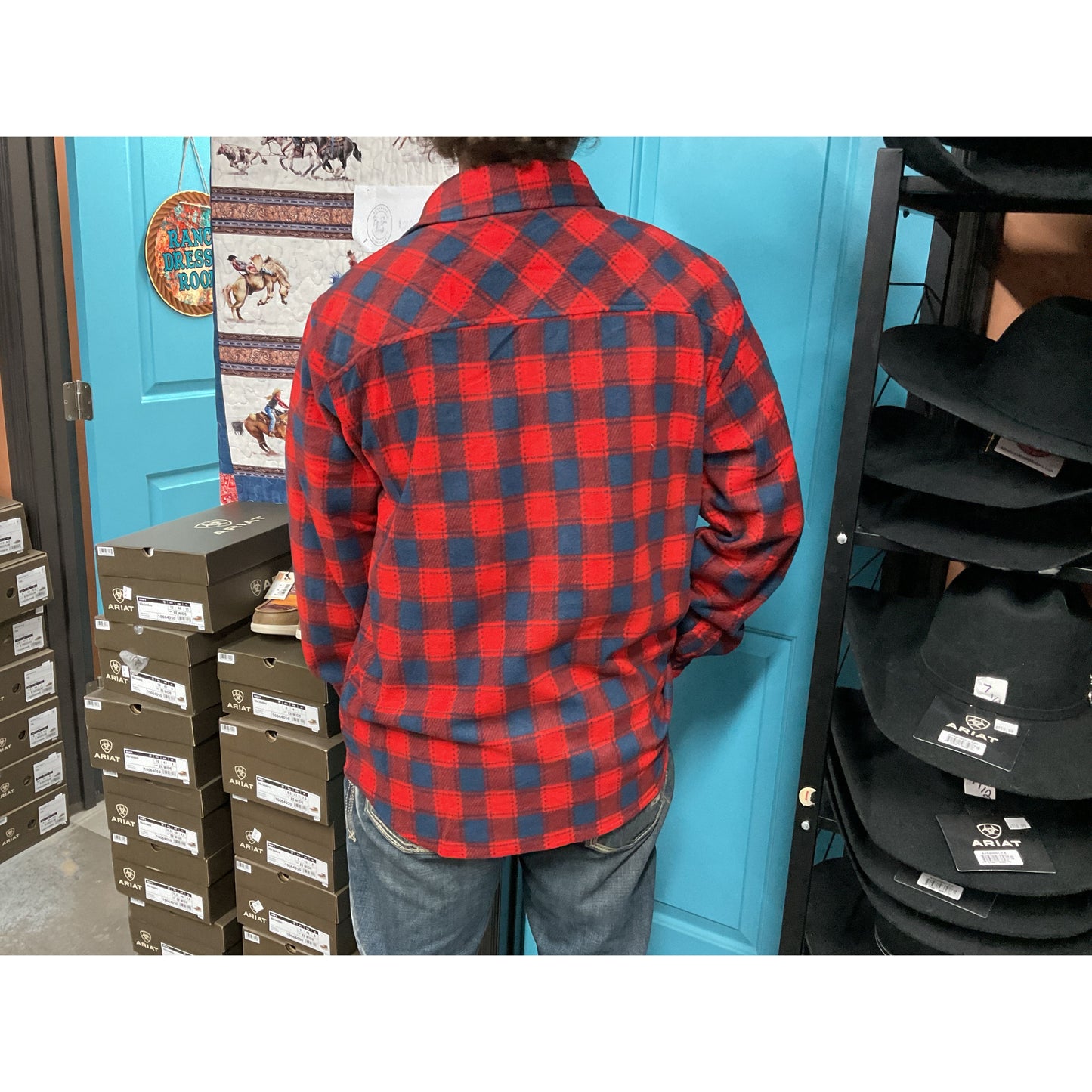 Rock & Roll Men’s Fleece Paid Shacket BM92T07725