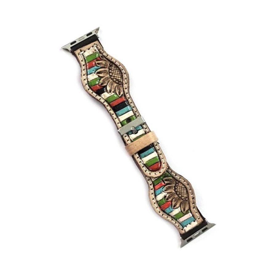 Western Hand Tooled Apple Watch Band