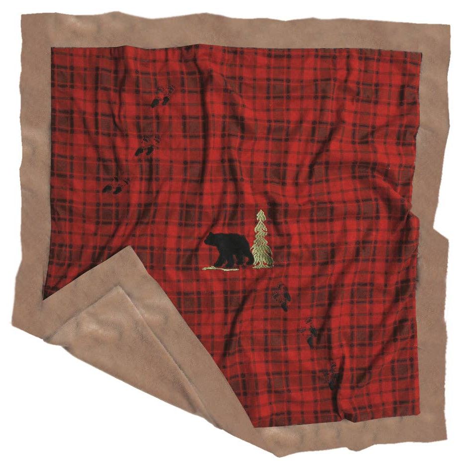 Red Plaid Bear Baby Blanket