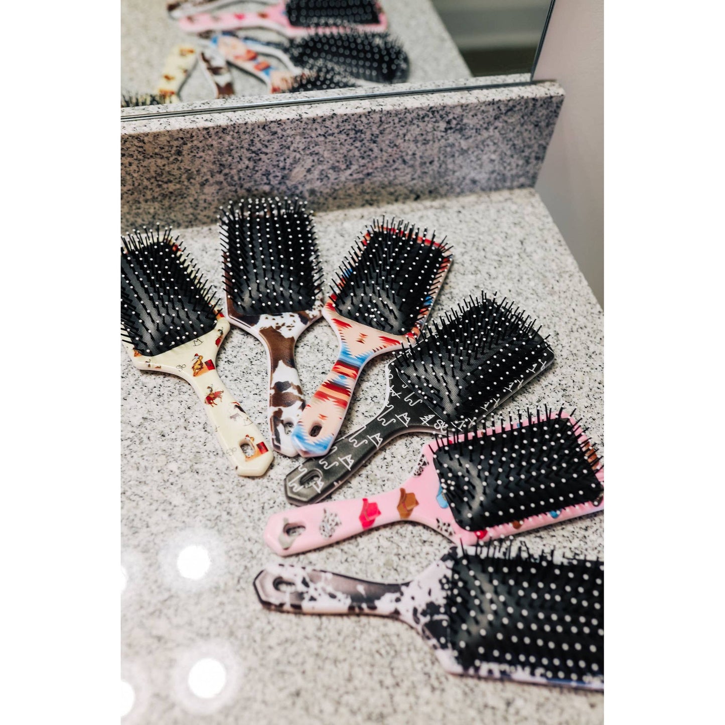 The Front Porch Label - Pink Cowboy Hat Hairbrush