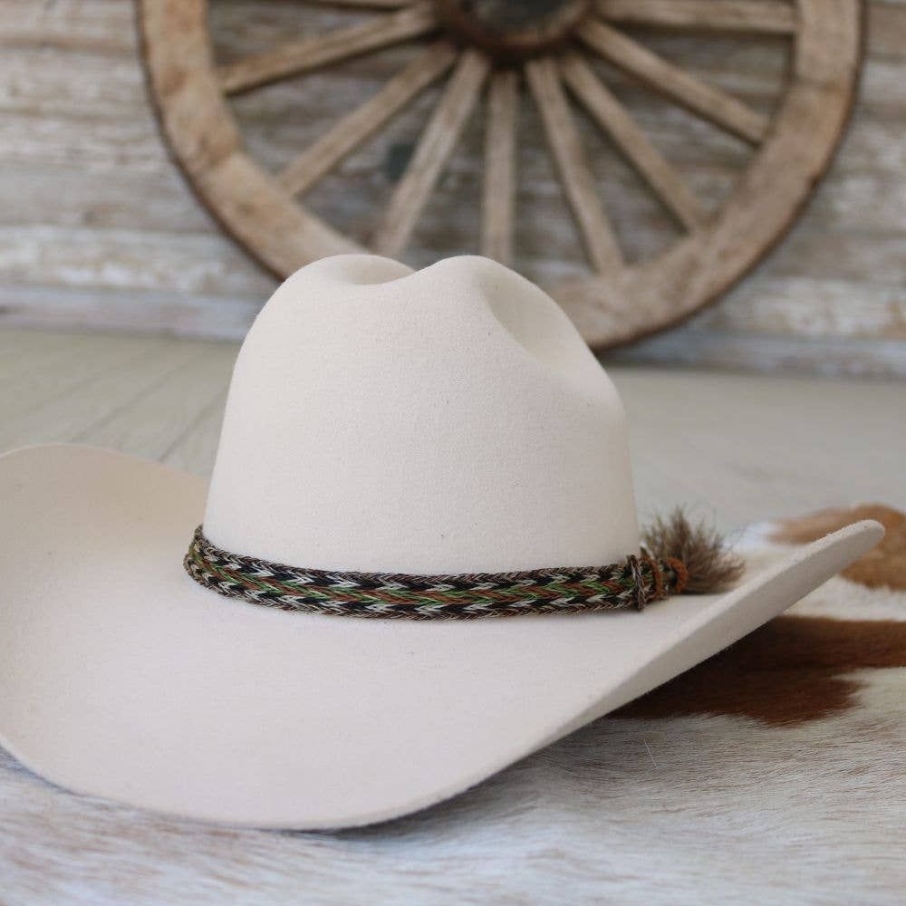 Willow Lane Hat Co. - Horsehair Green Braided Tassel Hat Band