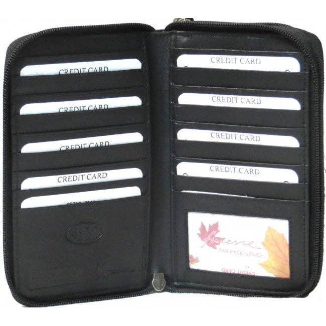 IGI CANADA - Genuine Cowhide Leather Zip-Around Ladies RFID Wallet #7616R