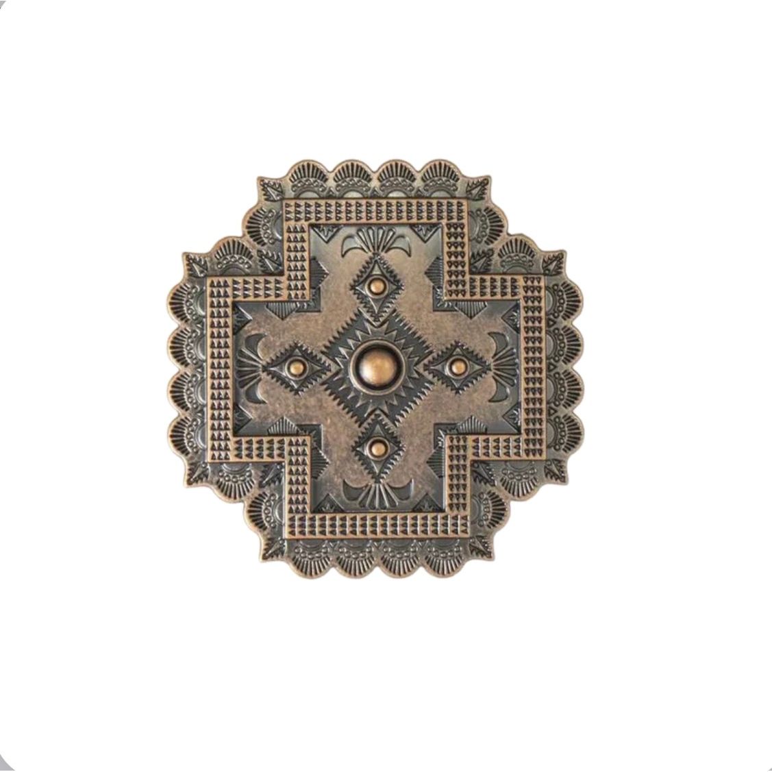 Blazin Roxx Ladies Southwest Sunburst Bronze Cross Belt Buckle 37905