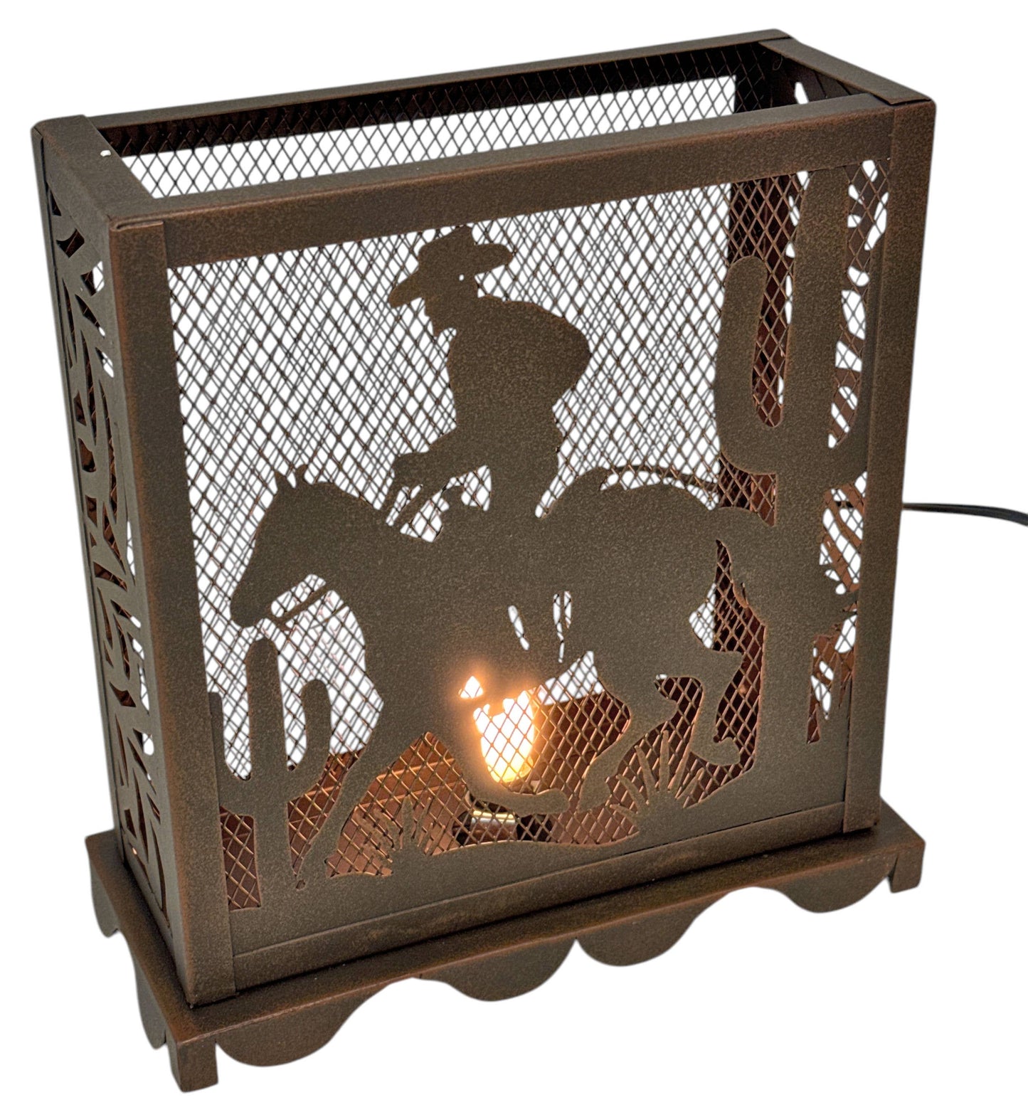 METAL COWBOY ON HORSE NIGHT LIGHT