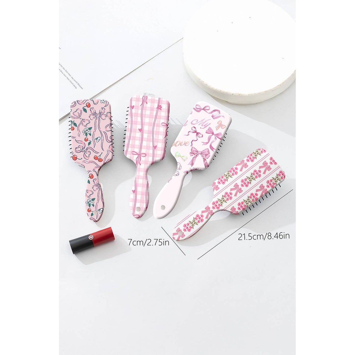 Floral Bow Print Long Handle Air Cushion Brush