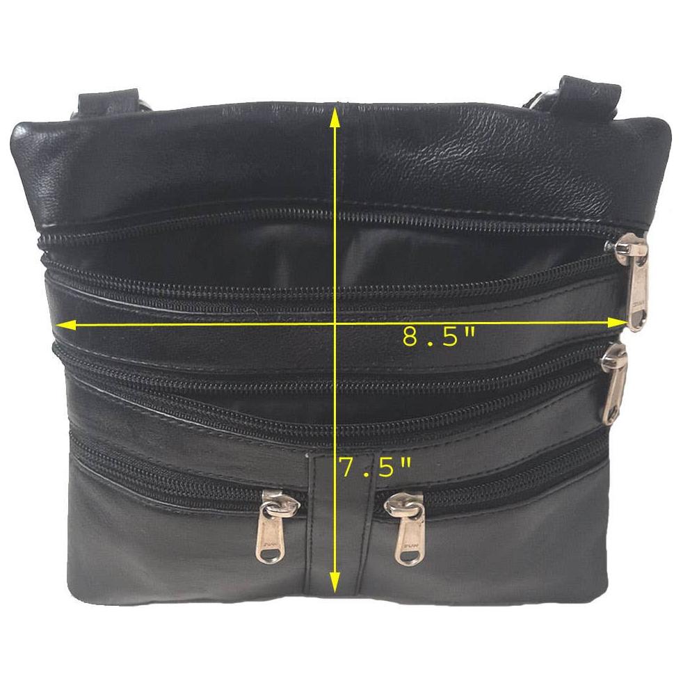 IGI CANADA - Genuine Lambskin Leather Women's Cross Body Bag BLACK-8069