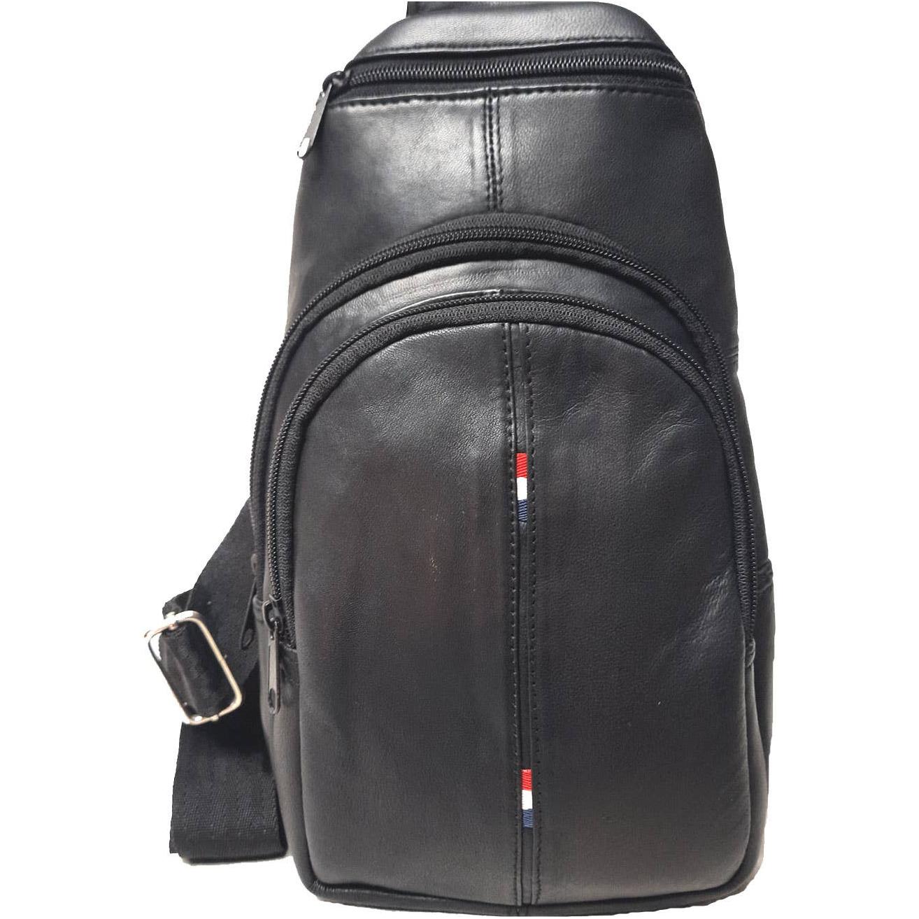 IGI CANADA - Genuine Leather Lambskin Cross Body Sling Bag- Black #2226