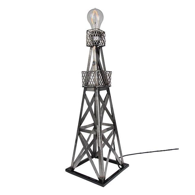 Natural Oil Derrick Table Lamp