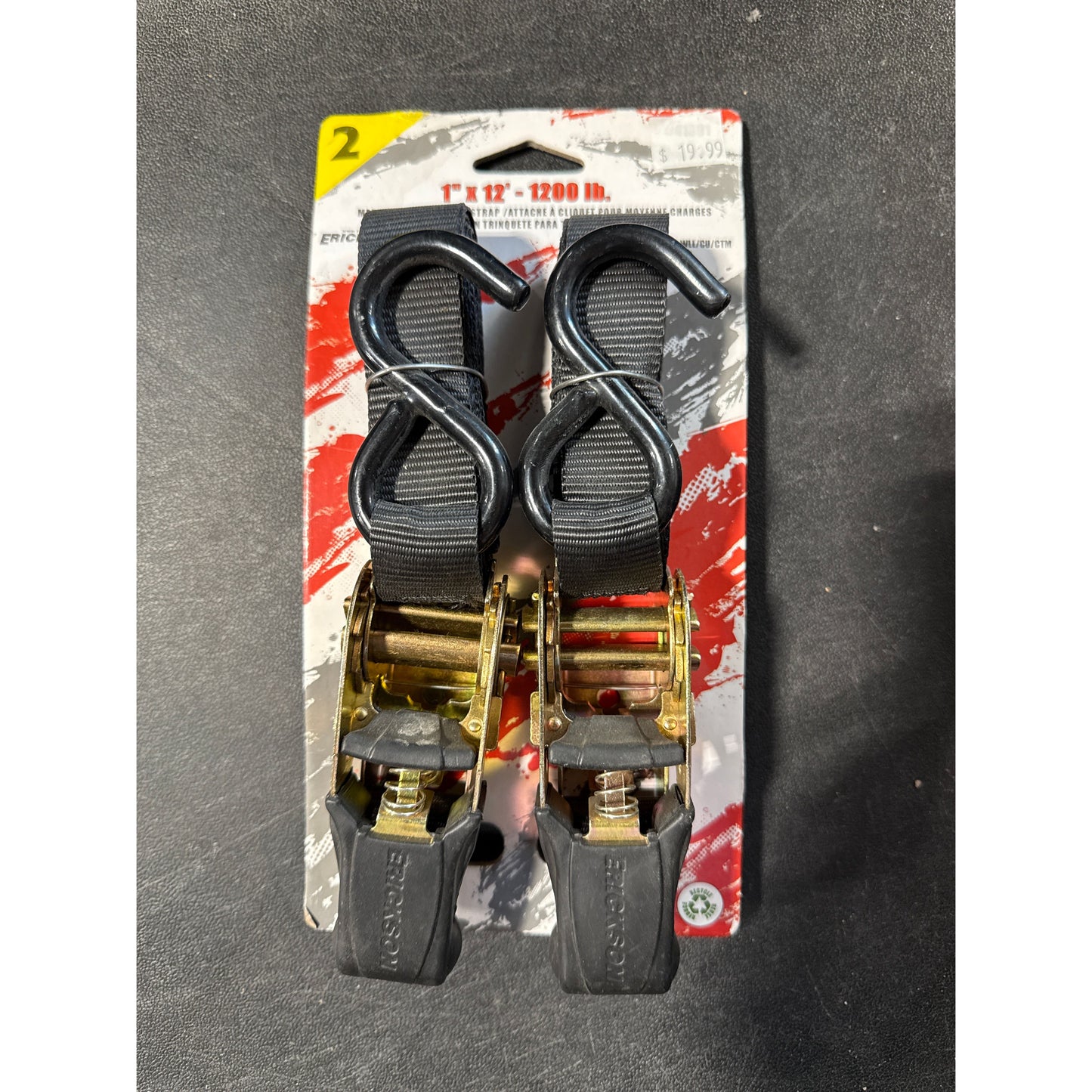 1” x 12’ 1200lbs Ratchet Straps