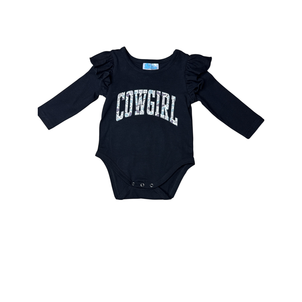 Camo Cowgirl Graphic LS Onesie