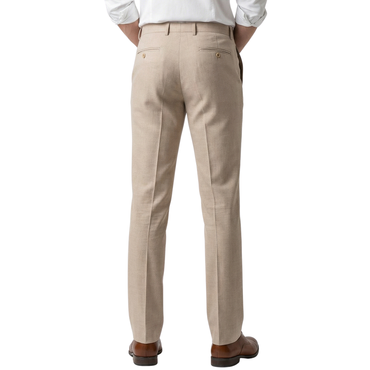 Jax Mens Tan 2 Button Notch Lapel Pick Stitching 3 Pc Slim Fit Suit