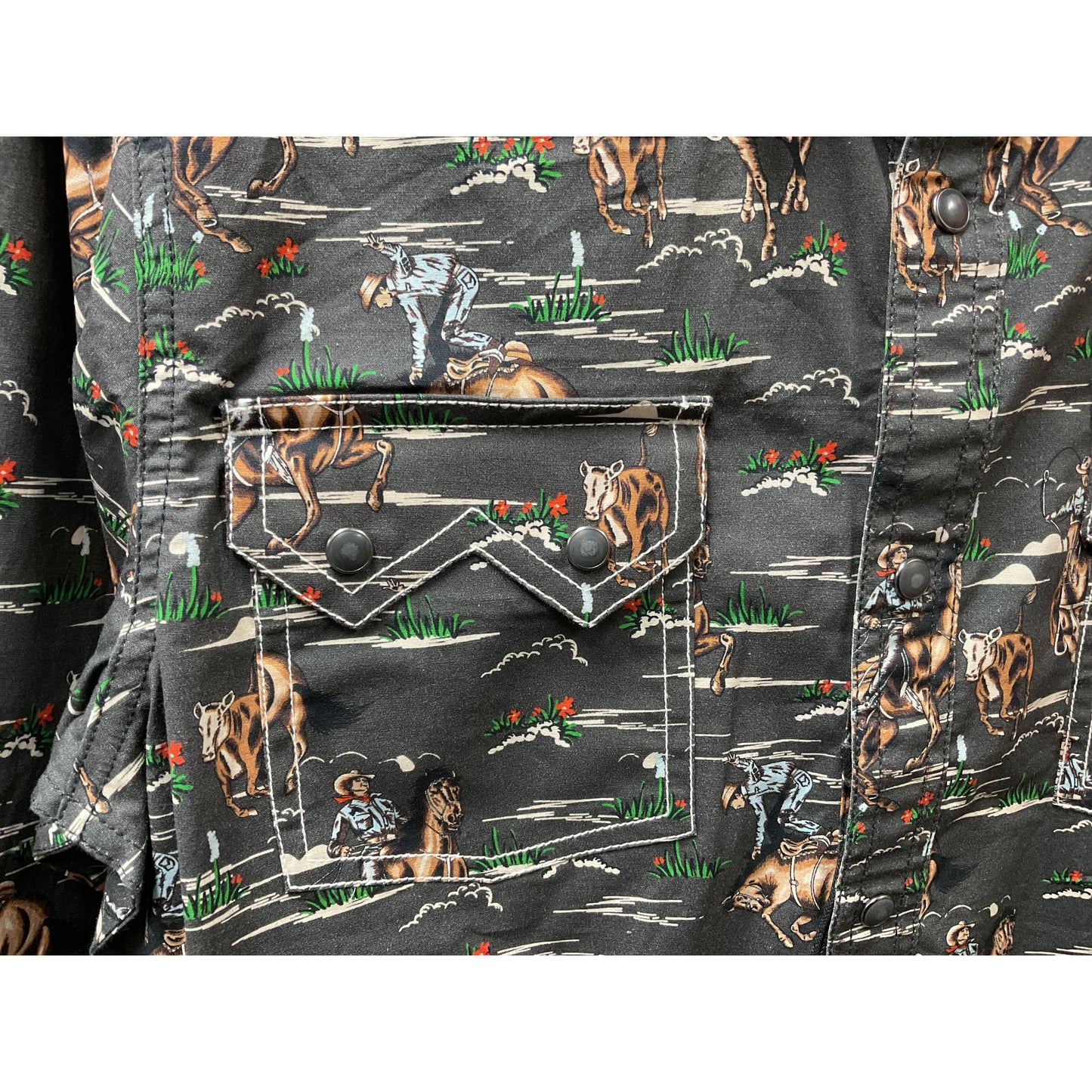 Rock & Roll Men’s Western Shirt, Long Sleeve, Novelty Print BMN2S07634