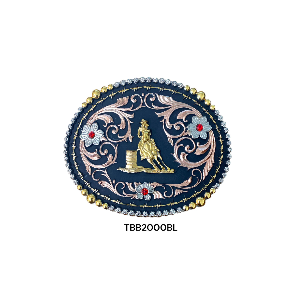 Western Edge Barrel Racer Rose Trim Buckle